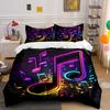 Colorful Musical Note Bedding Bedding Duvet Cover Set Duvet Cover Pillowcases (1 * Duvet Cover 2 * Pillowcases, without duvet insert)