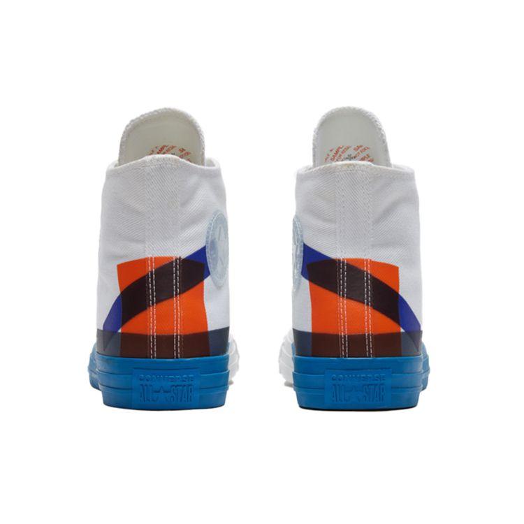 Converse Chuck Taylor All Star Comfortable Versatile Trendy Classic High-Top Canvas Shoes Unisex Sneakers White Blue 173184C