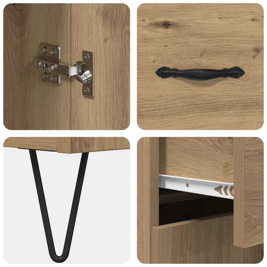 Highboard with Drawers 2 pcs Artisan Oak Wood Based Material