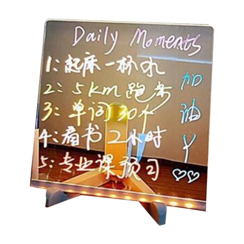 

LED Light up Memoboard Clear Acrylic Sign Glowing LED Message Board Illuminated Writing Drawing Board for Home Office