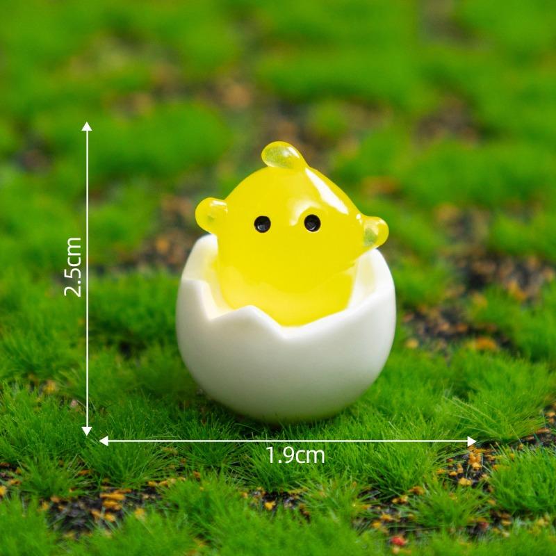 Micro-landscape Luminous Eggshell Chicken Little Crocodile Figurine Decorative Accessories Miniature Small Ornaments