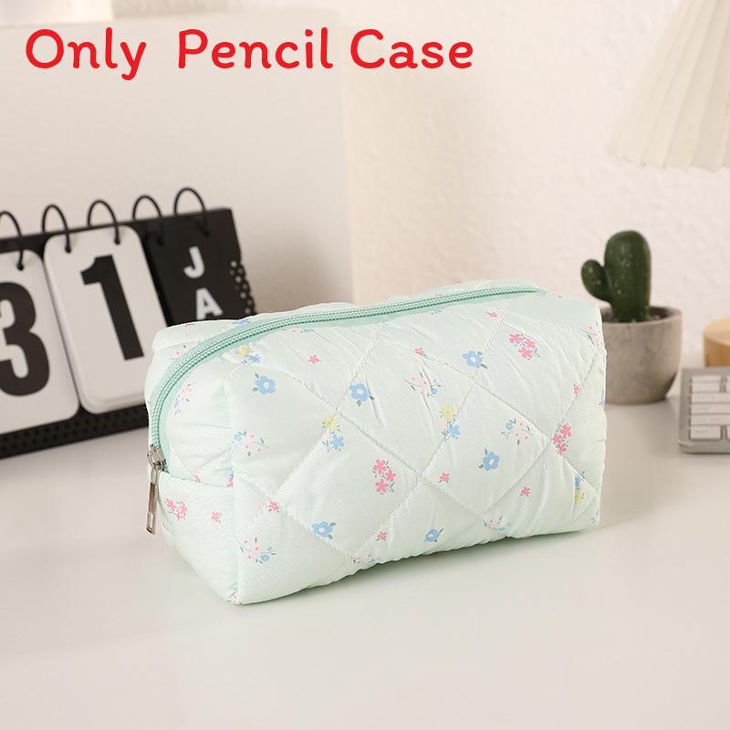 Soft Quilted Octagonal Makeup Bag With Floral Pattern For Girls And Travel