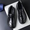 2025 Men's Leather Shoes with One Foot British Style Loafers Genuine Leather Business Trend Leather Shoes Men's Casual High Sense