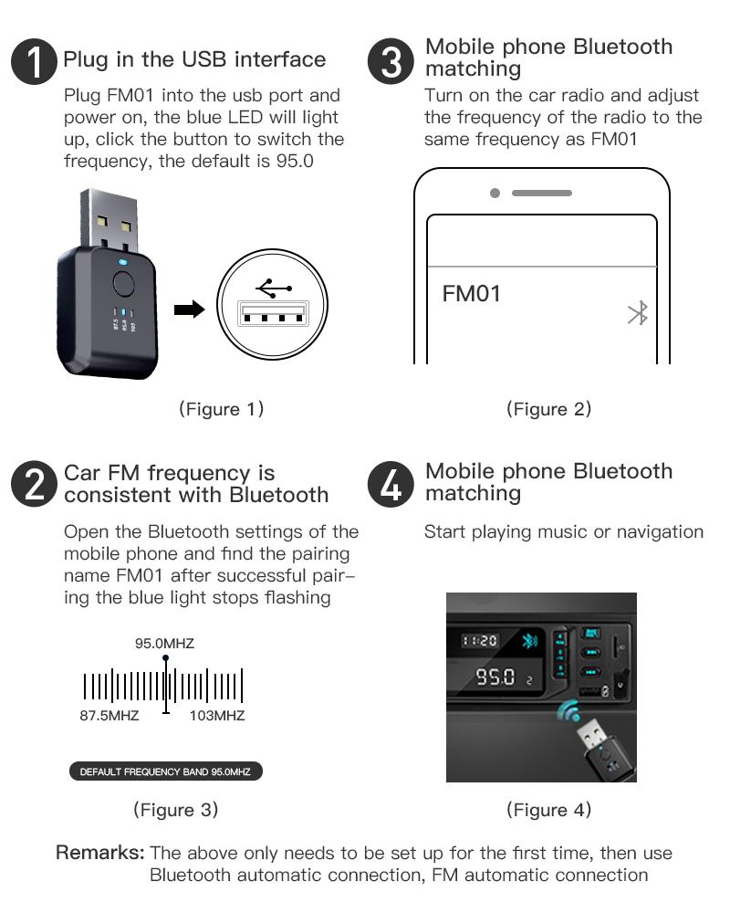 Fm Transmitter Car Bluetooth 5.0 Receiver Handsfree Call Mini Usb Power Car Kit Auto Wireless Audio for Car Radio Fm Autoradio
