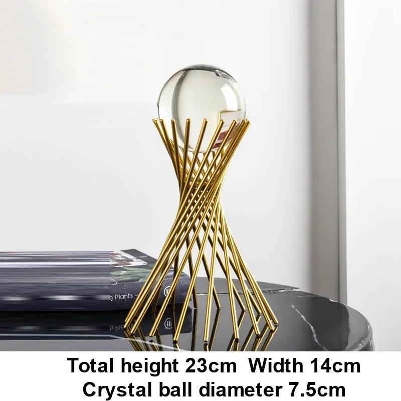 Electroplating Metal Crystal Ball for Home Decor, Creative Geometric Shape, Living Room and Bedroom Decor, Iron Crafts, 1Pc