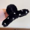 Adorabile Pinza Artiglio Peluche Perla: Accessorio Capelli Autunno & Inverno per la Nuca, Grande Pinza a Squalo da Ragazza
