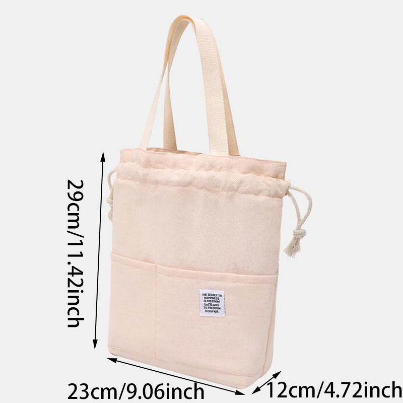 1/3Pcs Drawstring Canvas Insulated Lunch Bag Aluminium Foil Thermal Bento Box Tote Cooler Handbags For Office Outdoor Picnic New