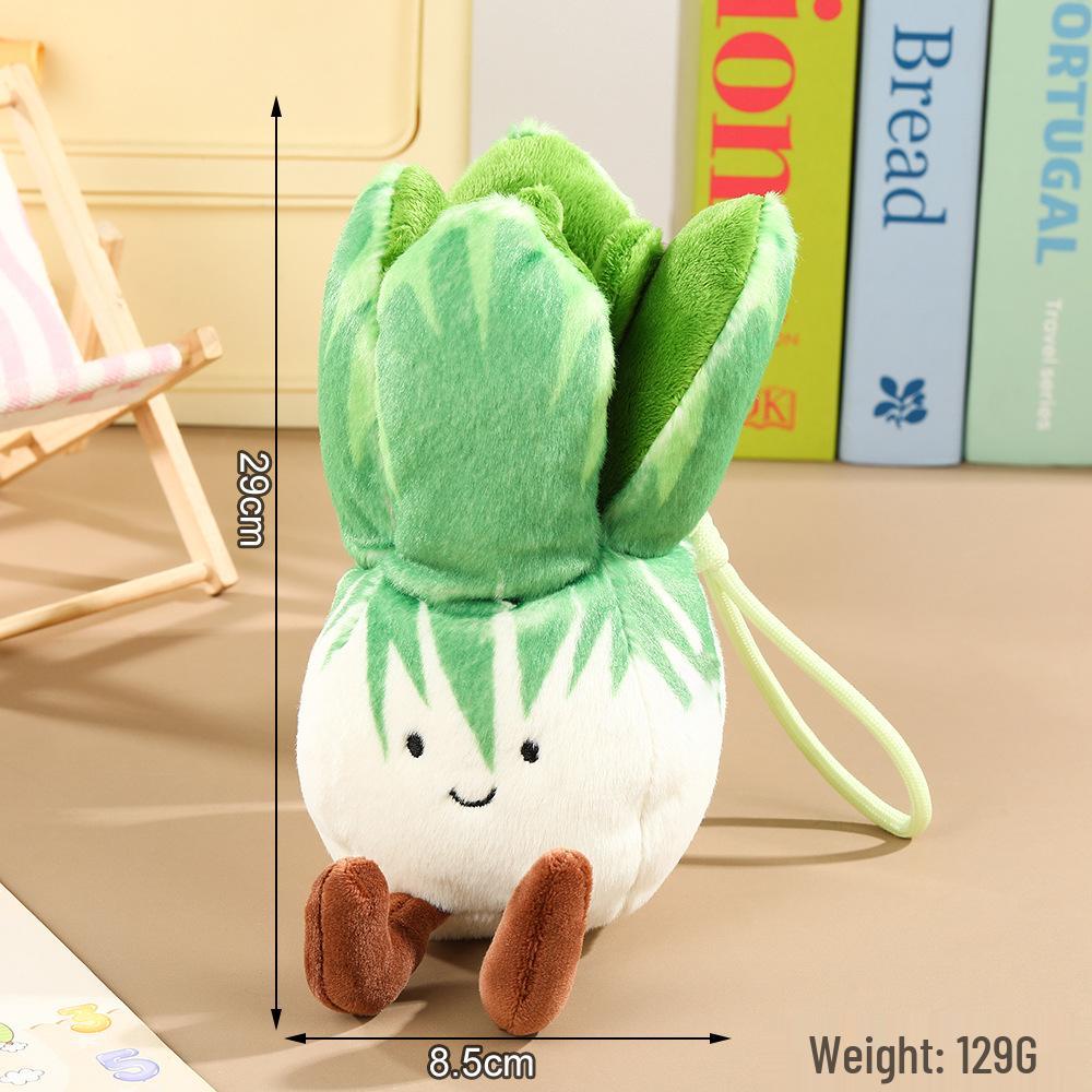 Creative Eggplant & Mushroom Vegetable Plush Doll with Red Umbrella - Cute Pendant Gift