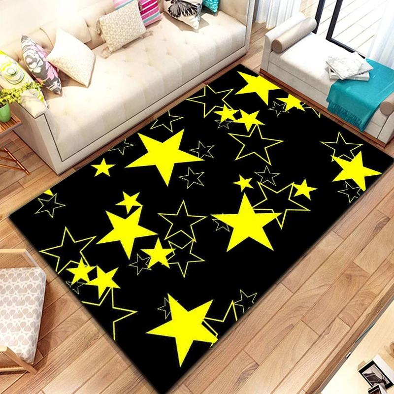 Five-pointed Star Carpet Pentagon Geometric Rug for Bedroom Dinning Dorm Living Room Home Decorative Doormat Non-slip Floor Mat