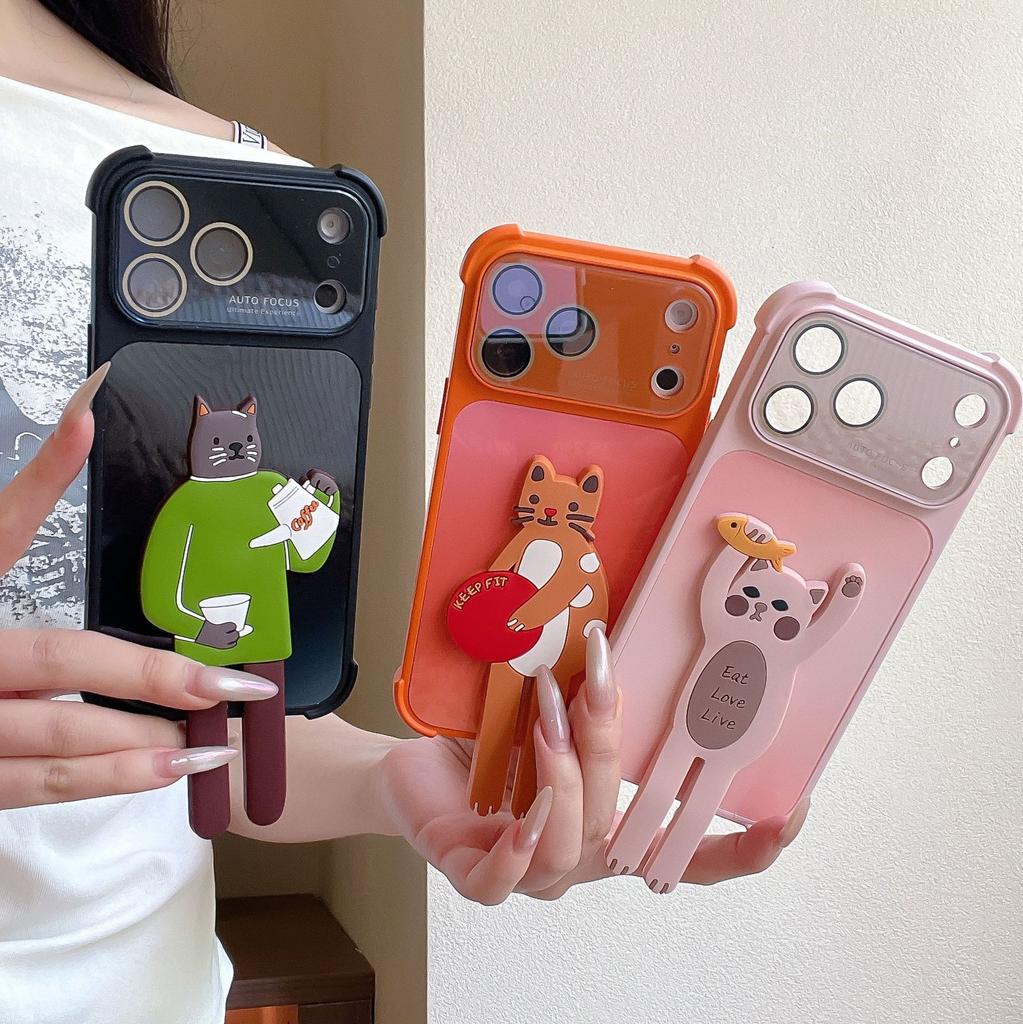 The New Animal Long Foot Bracket Is Suitable for iPhone18Pro Mobile Phone Case, All-inclusive Apple 17 Four-corner Anti-drop Case.