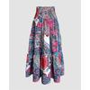 Women's Summer Elastic Waist Loose Long Printed Skirt