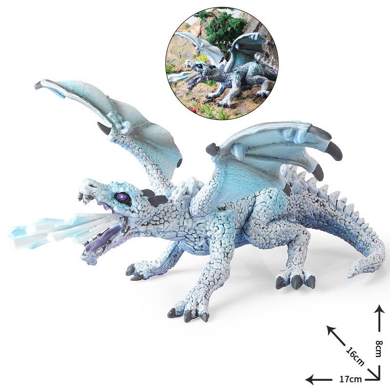 Children's Fantasy Dragon Toy Set: Knight, Elf, Animal, and Fire-Breathing Flying Dragon Model