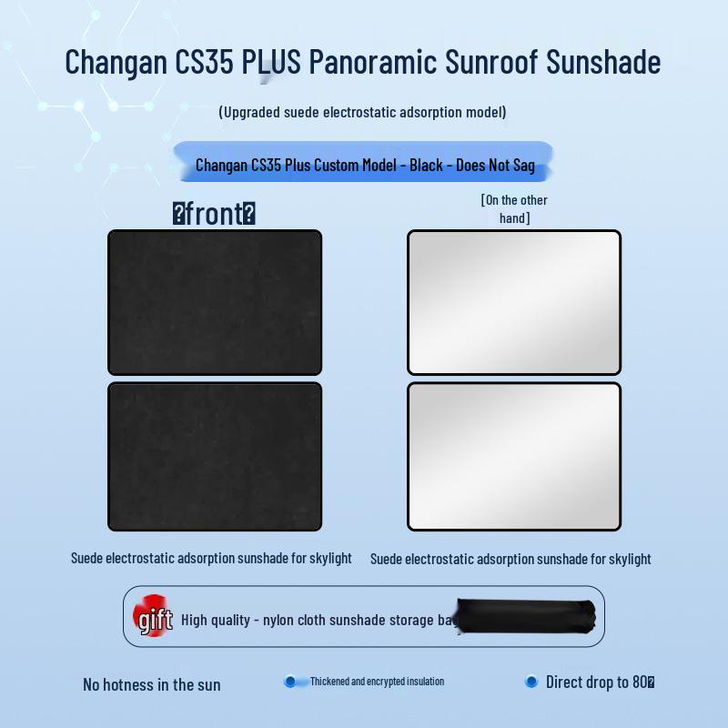 Changan CS35 PLUS Sunroof Electrostatic Sunshade - Heat Insulation & Privacy Visor