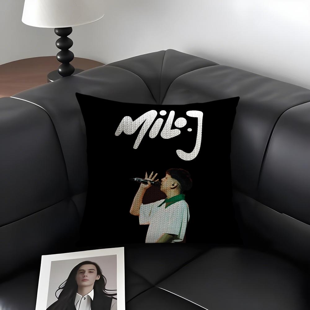 Aargentinian M-Milo Jj Singer Cushion Cover Natural Linen Organic Fabric Double-Sided Printing Sofa Home Decor Gift Pillow Case