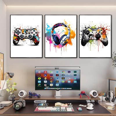 Graffiti Game Controller Kopfhörer Poster Drucke Gamer Leinwand Malerei Bilder Junge Schlafzimmer Spielzimmer Wand Art Home Dekoration