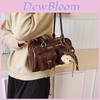 Retro Pu Leather Bowling Bag For Women With Zipper Closure And Inner Pockets