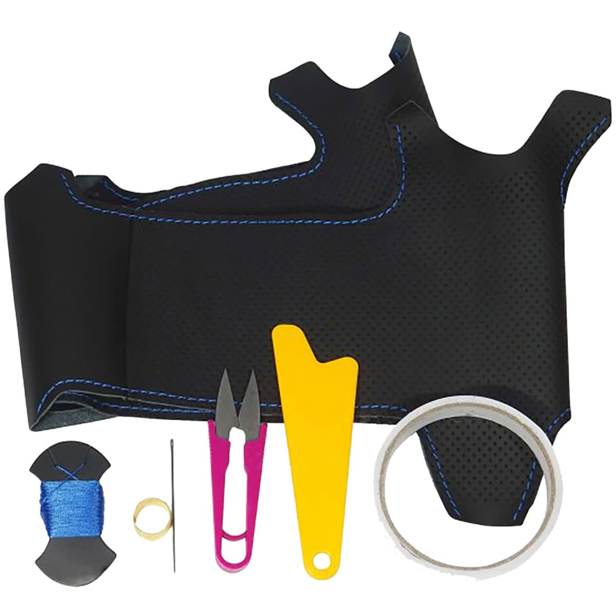 

BS Design 1BS1H42 Blue Leather Steering Wheel Wrap Kit for Toyota Fit and 4 GR1, 2, 3, синий