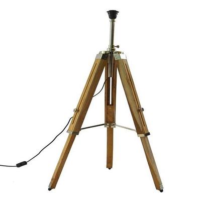 Classic Teak Wood Tripod Floor Lamp Nautical Rustic Home Decor