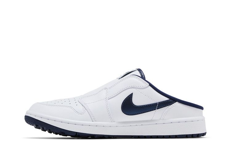 Jordan 1 Mule Golf Blanc Bleu Minuit