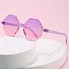 Rimless Octagonal Sunglasses UV Protection Lightweight Frame Durable Material Stylish Design Suitable for Outdoor Use and Daily Wear