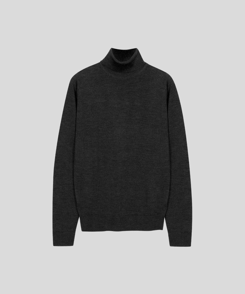 JOHN SMEDLEY Connell Extra Fine Merino Wool Standard Fit Roll-Neck Pullover Core 10 Colors (B Type)