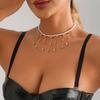 Accessories Baroque Imitation Pearl Long Fringed Collarbone Chain Pentagram Love Necklace Female