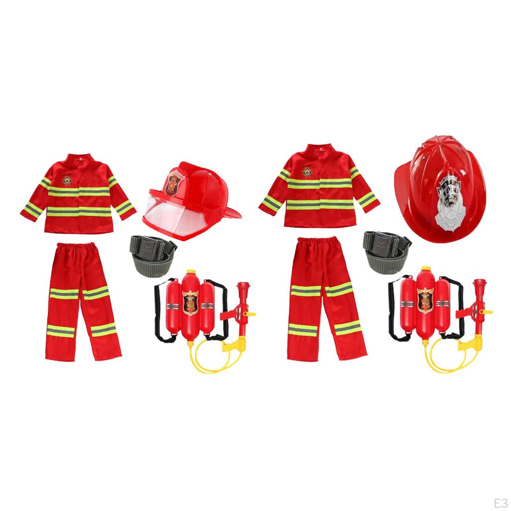 Kids Firefighter Costume Dress Up Clothes for Holiday Activities