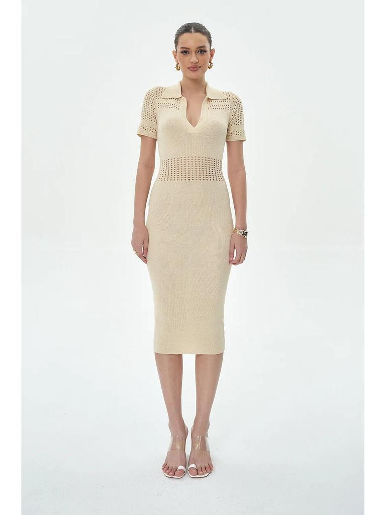 2024 Summer European & American Slim-Fit Jacquard Knitted High-Waisted Dress