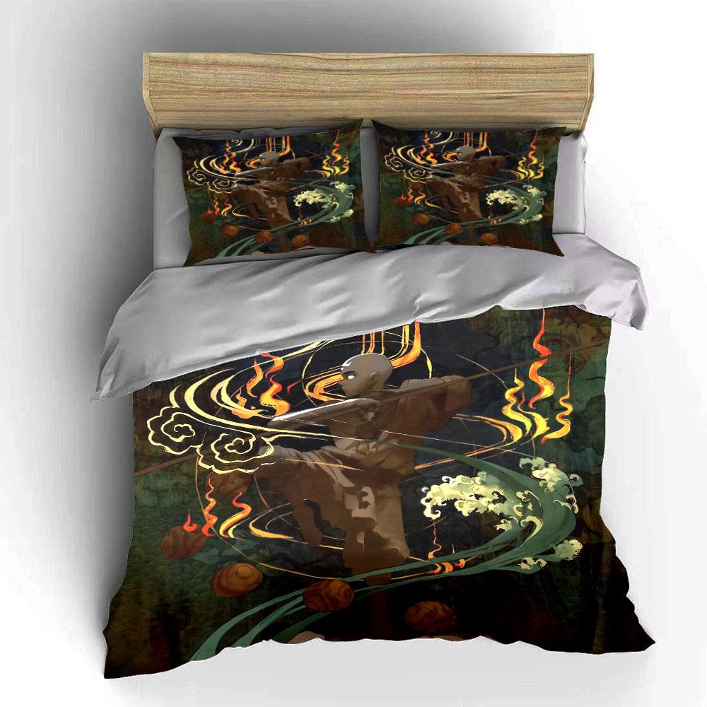 Shaolin Monk Art Prints Decor Soft Comfortable Duvet Cover Bedding Set Included 1*Duvet Cover & 2*Pillowcases, Gift