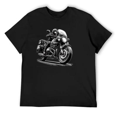 Lady Riding a Motorcycle T-Shirt Boys Whites Summer Top Oversized T Shirt T Shirts for Men Cotton