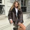Autumn and Winter Fashion Temperament Women's Clothing One-piece Double-sided Jacket Ladies Warm Coat