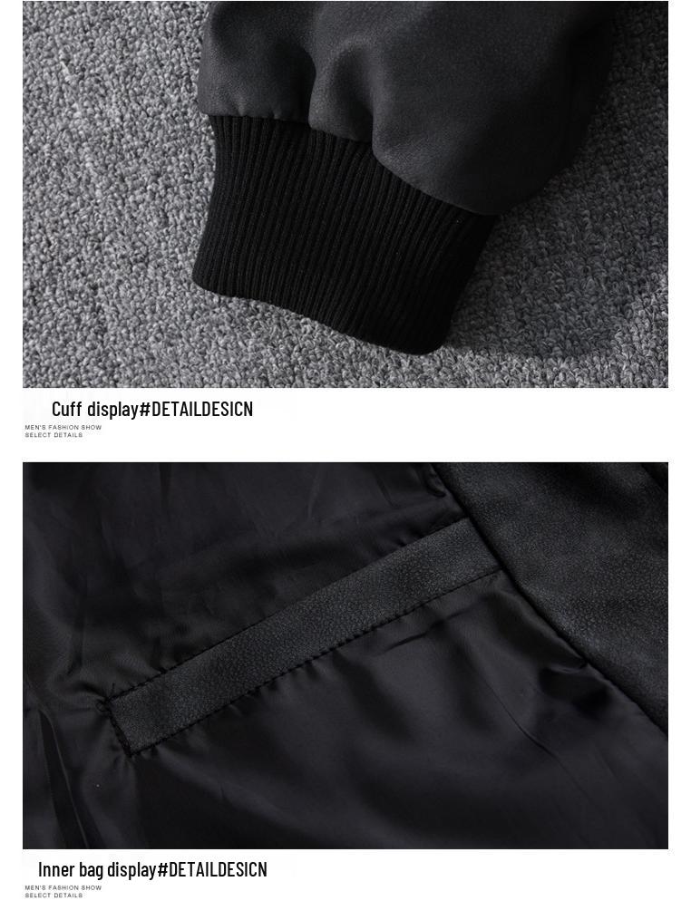 Men's Retro Lapel Leather Jacket - Spring & Autumn Hong Kong Style