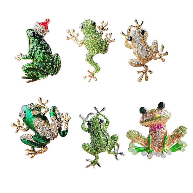 Funny Luxury Full  Frog Brooches For Women Unisex Party Wedding Gifts Cartoon Animal Brooch Pins Jewelry Dropshipping