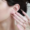 Sterling Silver Japanese Style Mini Heart Earrings for Women - Sweet and Simple Design
