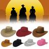 Trilby Cap Cowboy Style Adjustable Wide Brim Jazz Cap Costume Accessory for Horse Riding