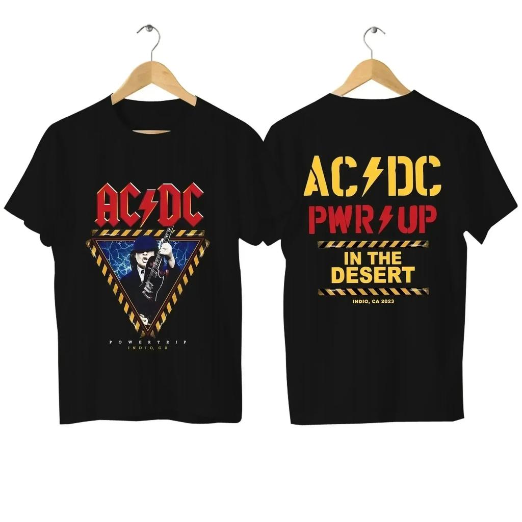 2025 Hot Sale Summer Legendary Band AC Power Up DC Black T Shirt WOMEN Short Sleeves Cool Hip Hop Streetwear T-shirt