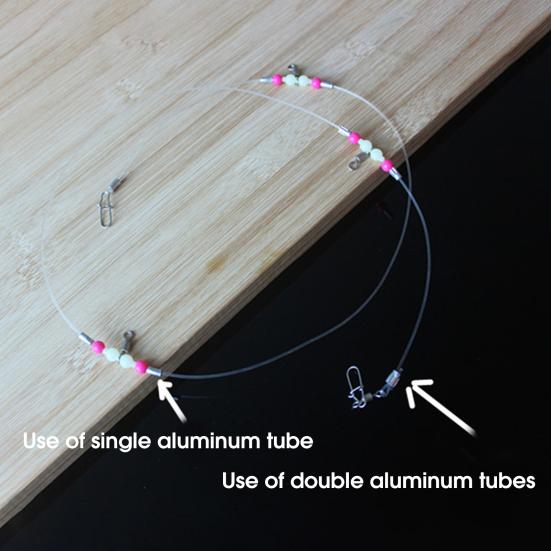 50Pcs Solid Fishing Line Tube Single Double Barrel Aluminium Anti Rust Crimping Loop Sleeve for Angling