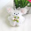 Blushing Bunny Plush Keychain - Adorable Rabbit Pendant and Puppy Doll Ornament.