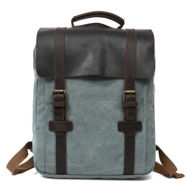 Men Canvas Vintage Backpack for School Bag Leather Backpack Women Rucksack Male Knapsack Bagpack Mochilas Feminina