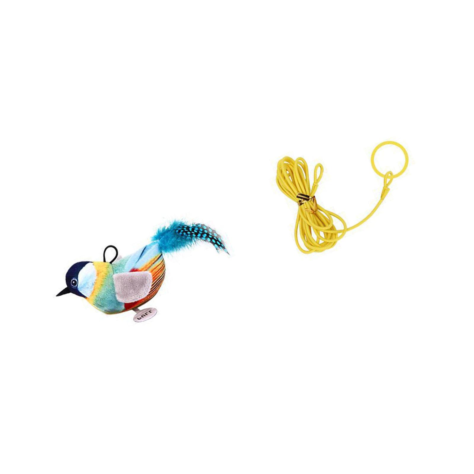 

Interactive Cat Toy Set with Electronic Chirping Bird Sound Catnip Cat Feathered Brid for Indoor Cats Exercise Playset A