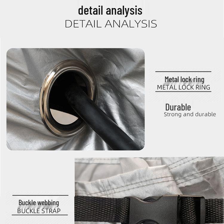 210D Silver Coated Waterproof & Sunproof Motorcycle Cover
