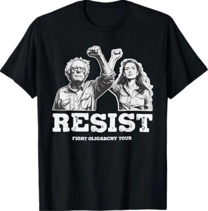 Bernie Sanders AOC Fighting Oligarchy Tour T-Shirt 2XL