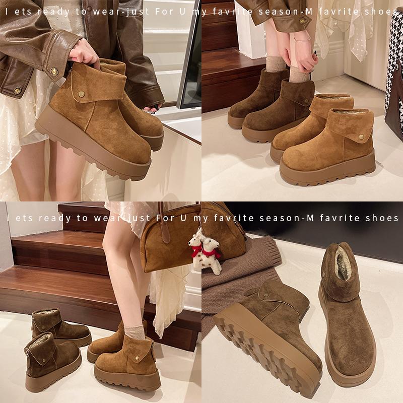 Fashion Women Shoes on Sale High Quality Winter Slip-on Mid-calf Women Boots Fashion Solid Casual Snow Boots Large Size Platform Boots