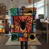 1Pc Dark Spider Print Flannel Blanket, High quality Comfortable for All Seasons, Home Decor, Warmth and Comfort, Perfect for Christmas Gifts W89