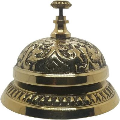 Schreibtischglocke aus massivem Messing im viktorianischen Stil