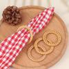 12Pcs Bohemian Rattan Napkin Rings Rustic Woven Tabletop Holders For Home Wedding Party Decor