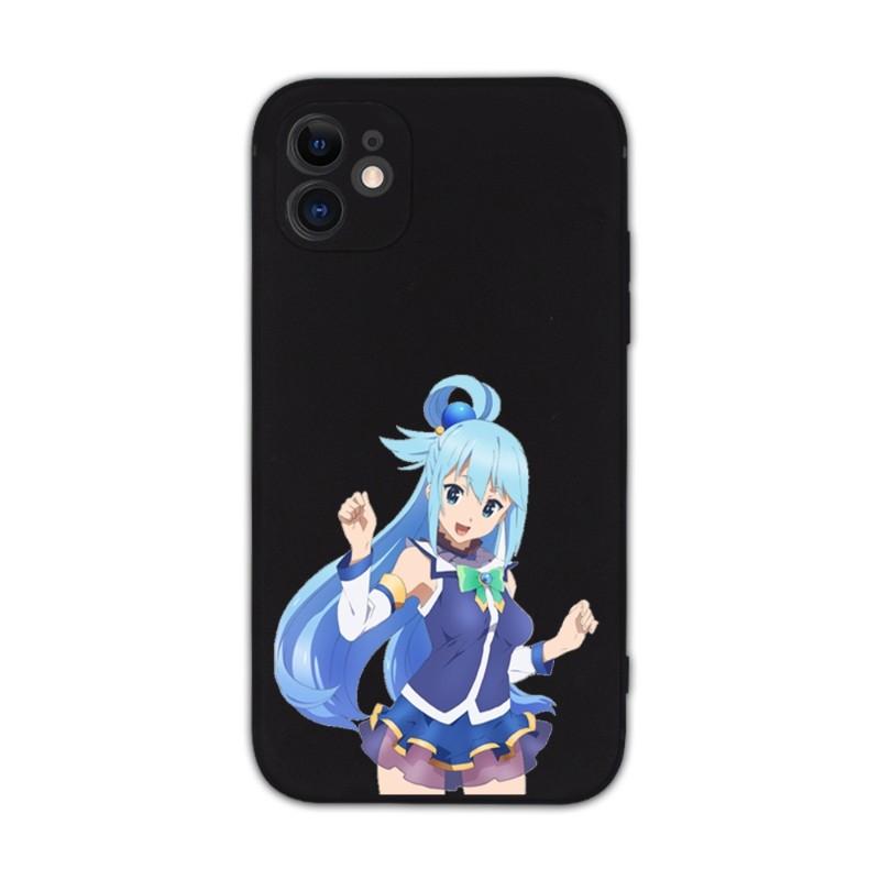 Urocze etui na telefon Konosuba Aqua dla iPhone 14 11 12 13 Pro Max X XR XSMax 6 6S 7 8 Plus SE 2022 Miękkie kwadratowe kolorowe etui na telefon