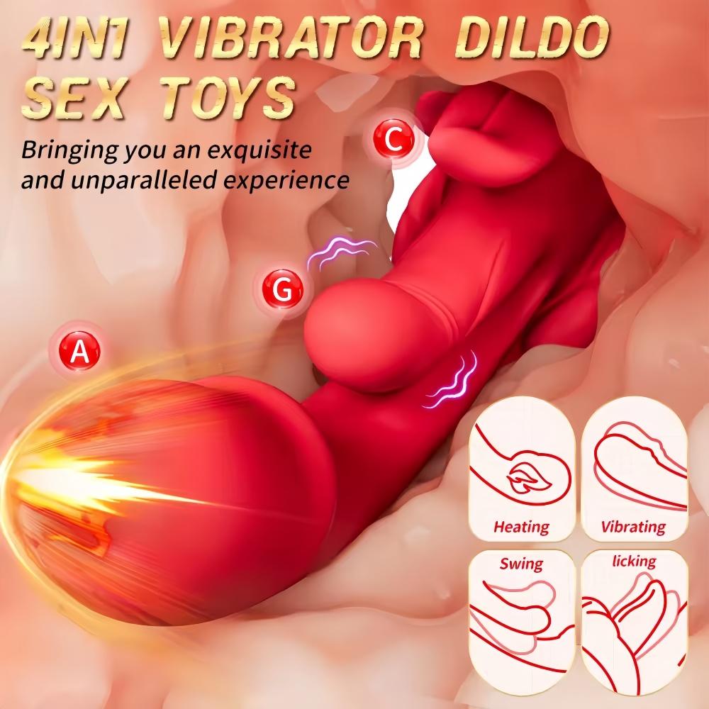 5-in-1 Zungenschwung-Vibrator Erwachsenenspielzeug Beheizter Vibrationsstab Weiblicher G-Punkt Vaginal-Massagegerät Stimulator Weiblicher Masturbator