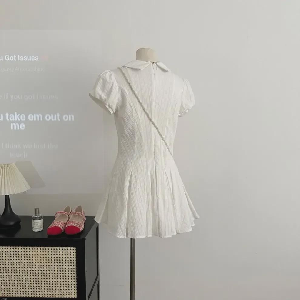 2024 Neues Puppenkragenkleid: Altersreduzierender A-Linien-Rock mit kurz- oder langärmligem Hemd