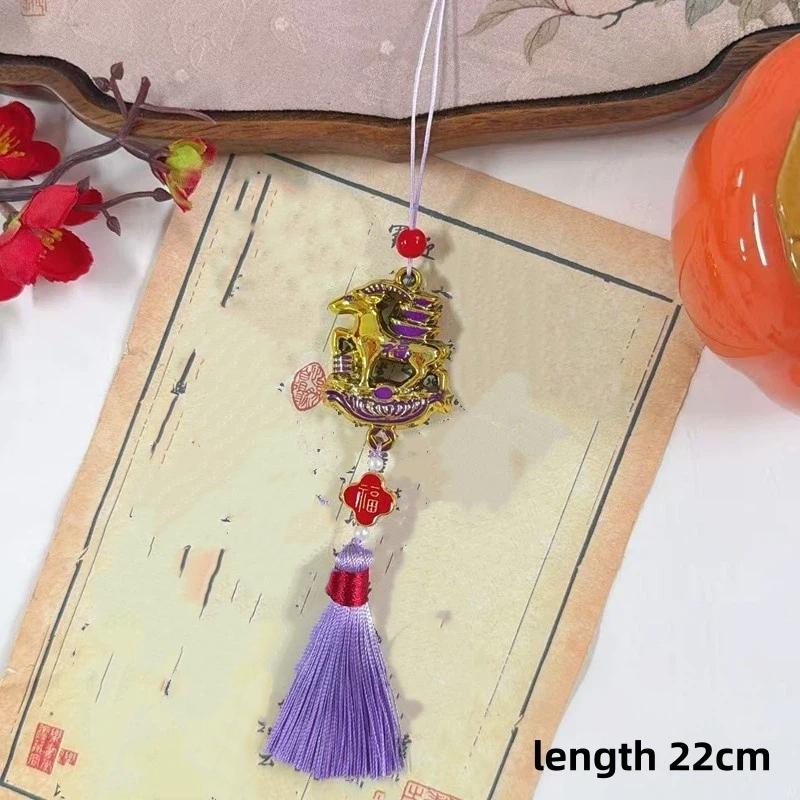 1Pcs Chinese New Year 2027 Goat Hanging Ornaments Gold Lucky Design Red Tassels For Spring Festival Home Wall Decor
